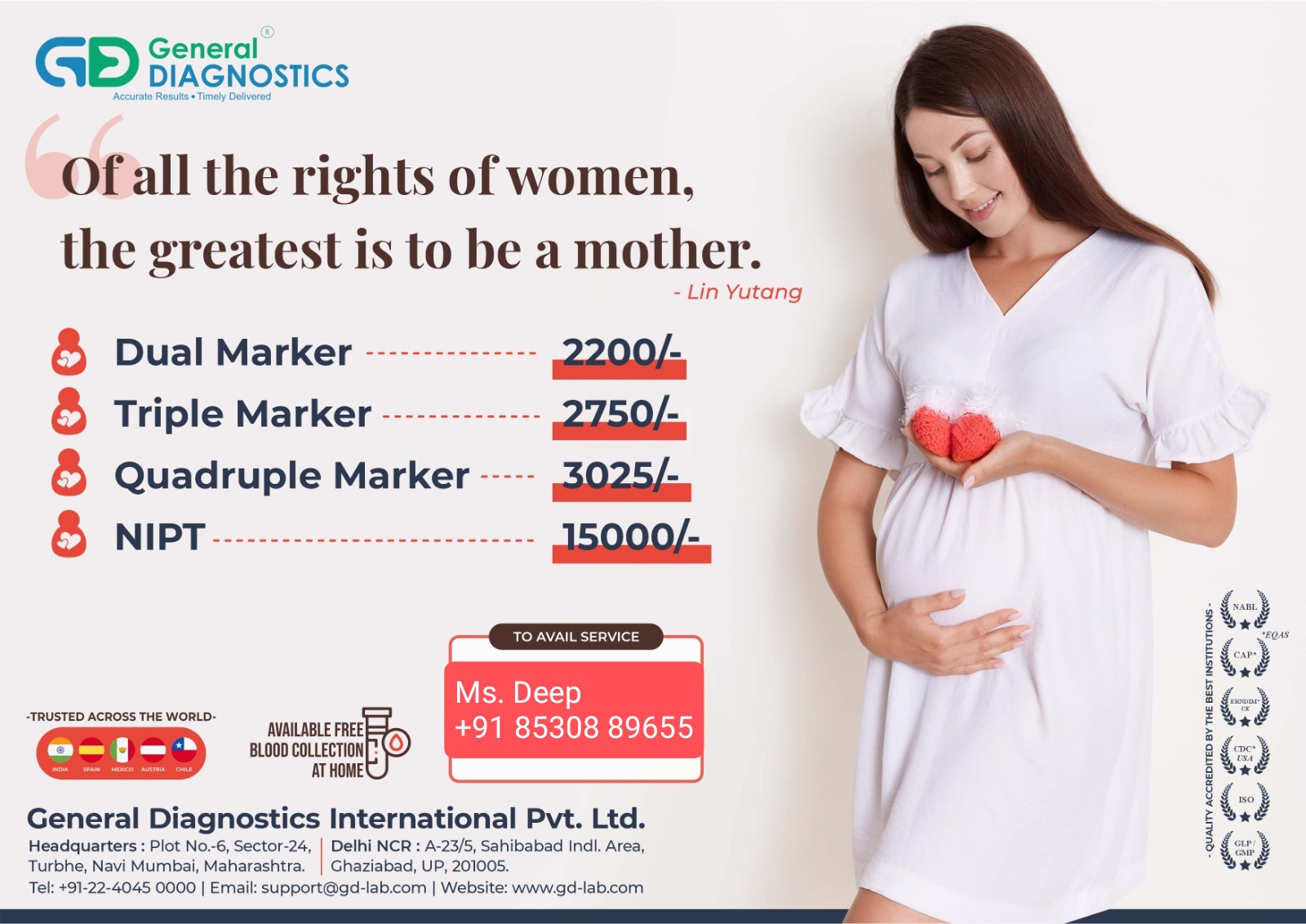 Maternal & Prenatal Screening Panel brochure leaflet
